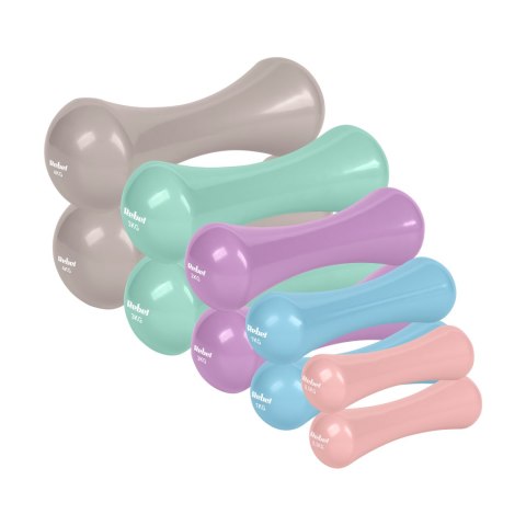 Hantelki żeliwne winylowe zestaw 21kg (2x0.5kg+2x1kg+2x2kg+2x3kg+2x4kg), REBEL ACTIVE