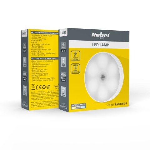 Lampa nocna LED akumulatorowa z magnesem i sensorem ruchu i zmierzchu