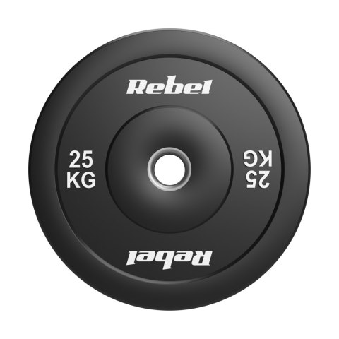 Obciążenie olimpijskie gumowane BUMPER 25kg, otwór 51 mm, REBEL ACTIVE