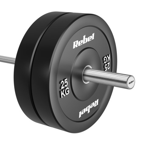 Obciążenie olimpijskie gumowane BUMPER 25kg, otwór 51 mm, REBEL ACTIVE