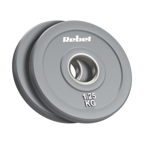 Obciążenie olimpijskie gumowane BUMPER, seria BEAST, zestaw 2x1.25kg, otwór 51 mm, REBEL ACTIVE