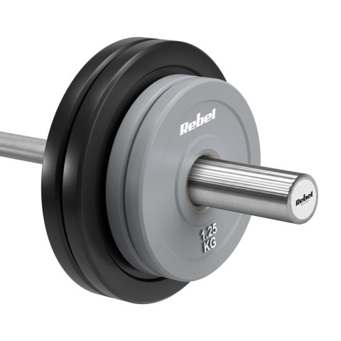 Obciążenie olimpijskie gumowane BUMPER, seria BEAST, zestaw 2x1.25kg, otwór 51 mm, REBEL ACTIVE