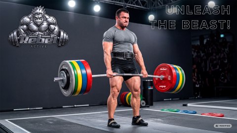 Obciążenie olimpijskie gumowane BUMPER, seria BEAST, zestaw 2x1.25kg, otwór 51 mm, REBEL ACTIVE