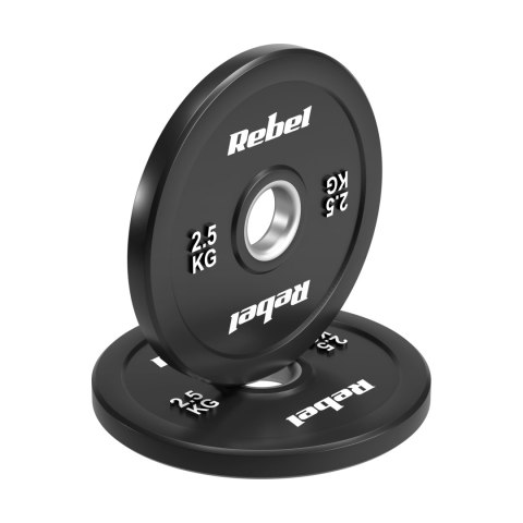 Obciążenie olimpijskie gumowane BUMPER, seria BEAST, zestaw 2x2.5kg, otwór 51 mm, REBEL ACTIVE