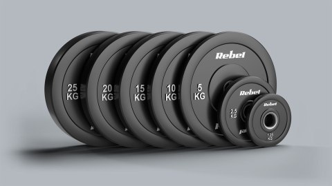 Obciążenie olimpijskie gumowane BUMPER zestaw 2x1.25kg, otwór 51 mm, REBEL ACTIVE