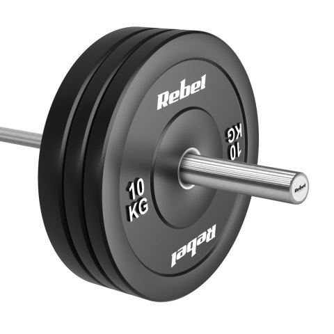 Obciążenie olimpijskie gumowane BUMPER zestaw 2x10kg, otwór 51 mm, REBEL ACTIVE