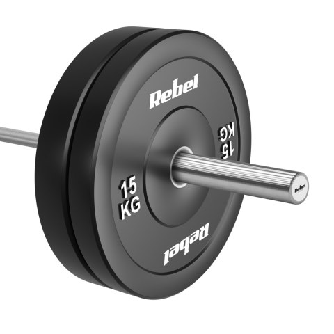 Obciążenie olimpijskie gumowane BUMPER zestaw 2x15kg, otwór 51 mm, REBEL ACTIVE