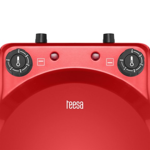 Piec do pizzy TEESA SUPREME FUN 1200W, 400 stopni, dwie grzałki , czerwony