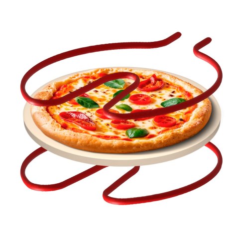 Piec do pizzy TEESA SUPREME FUN 1200W, 400 stopni, dwie grzałki , czerwony