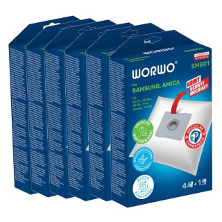 6x Worki do odkurzaczy Samsung Amica Karton zbiorczy 24 sztuki Worwo SMB01