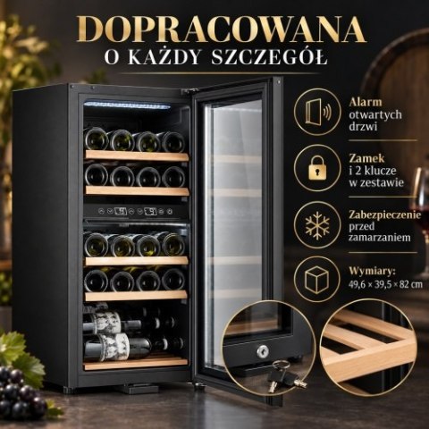 Adler Lodówka na wino 24 butelki/ 60 litrów