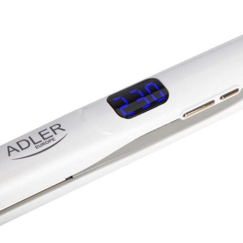 Adler Prostownica do Włosów Ceramiczna, 5 Temperatur 150-230°C, Ruchome Płytki 25 x 110 mm, Wyświetlacz LED,