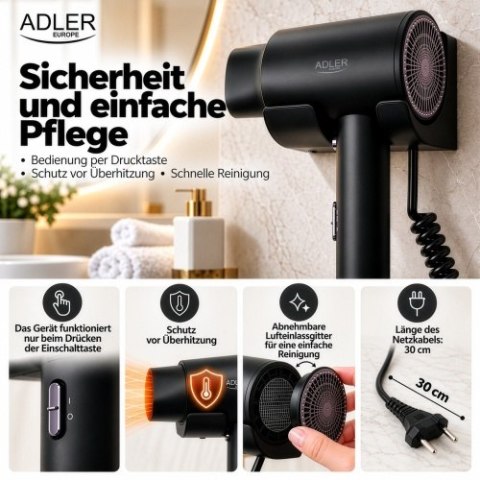 Adler Suszarka hotelowa, montowana na ścianie