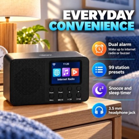 Camry Radio internetowe - Wi-Fi - Wyświetlacz 2,4"