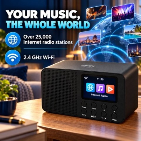 Camry Radio internetowe - Wi-Fi - Wyświetlacz 2,4"