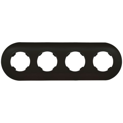Ramka poczwórna, plastikowa, okrągła, czarna, Soul DPM, Electromalt OVAL