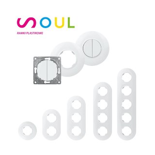 Ramka pojedyncza, plastikowa, okrągła, biała, Soul DPM, Electromalt OVAL