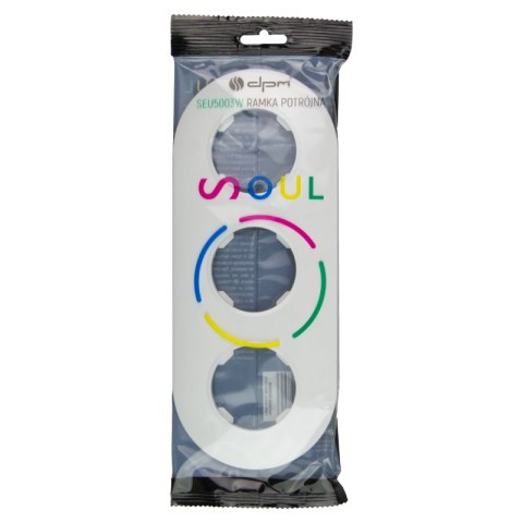 Ramka potrójna, plastikowa, okrągła, biała, Soul DPM, Electromalt OVAL
