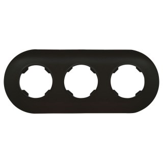 Ramka potrójna, plastikowa, okrągła, czarna, Soul DPM, Electromalt OVAL