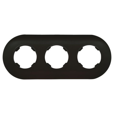 Ramka potrójna, plastikowa, okrągła, czarna, Soul DPM, Electromalt OVAL