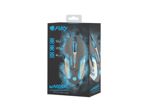 MYSZ DLA GRACZY FURY WARRIOR 3200DPI PODŚWIETLENIE CZARNA GAMINGOWA