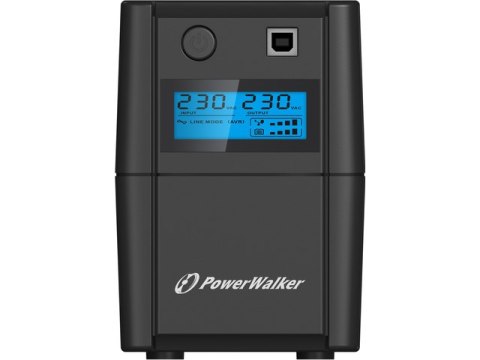 UPS POWERWALKER LINE-INTERACTIVE 650VA, 2X SCHUKO, RJ11 IN/OUT, USB, LCD