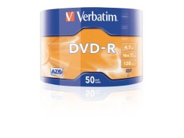 DVD-R VERBATIM 4.7GB X16 MATT SILVER WRAP (SPINDLE 50)