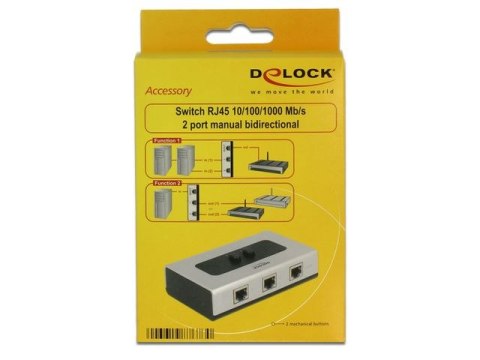 SWITCH DELOCK 2X 1GB BASE-T RJ45 NIEZARZĄDZALNY GIGABIT ETHERNET