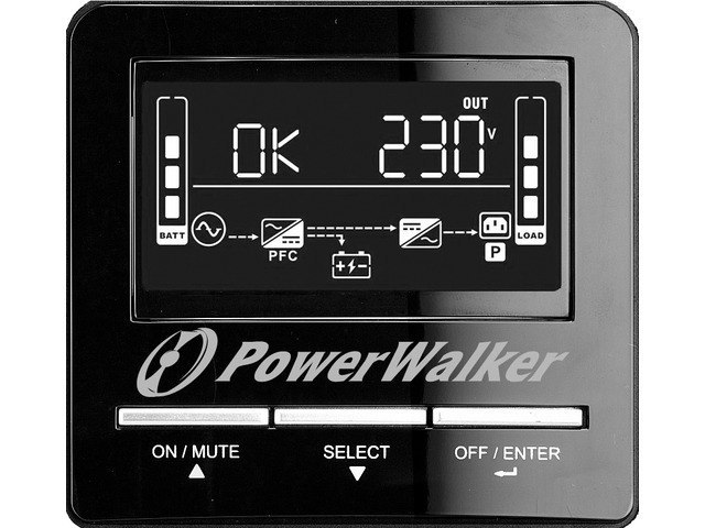 UPS POWERWALKER LINE-INTERACTIVE 1100VA CW FR 3X 230V PL, USB, RS-232, LCD, EPO