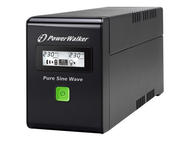 UPS POWERWALKER LINE-INTERACTIVE 800VA 2X 230V PL, PURE SINE WAVE, RJ11/45 IN/OUT, USB, LCD