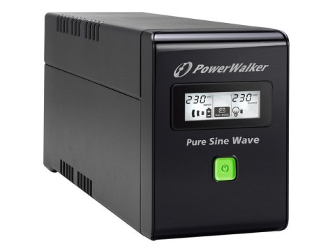 UPS POWERWALKER LINE-INTERACTIVE 800VA 2X 230V PL, PURE SINE WAVE, RJ11/45 IN/OUT, USB, LCD