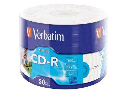 CDR VERBATIM 700MB EXTRA PROTECTION PRINTABLE WRAP (SPINDLE 50)