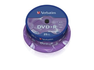 DVD+R VERBATIM 4.7GB X16 MATT SILVER (CAKE 25)