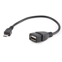 Cablexpert przewód OTG USB 2.0, gniazdo USB typ A - wtyk micro USB na kablu 15cm z wydłużonym wtykiem