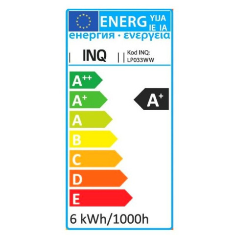 INQ żarówka lampa LED 6W E14 3000K 470LM kulka ciepło biała