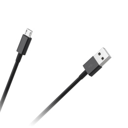 Przewód USB 2.0, kabel USB typ A - micro USB długi 3m, czarny