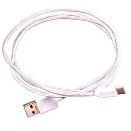 Przewód fast charging, USB 3.1, kabel wtyk USB typ A - wtyk USB typ C w białym oplocie 1m