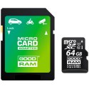 Goodram karta pamięci 64GB micro SD 4K UHS-I U3 + adapter
