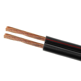 Przewód kabel głośnikowy płaski 2x0,22 CU czarno-czarmy + czerwony (SMYp)