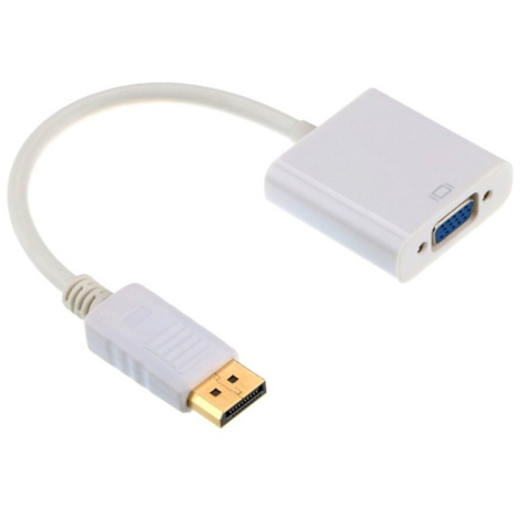 Cablexpert adapter konwerter z Displayport na VGA na kablu biały