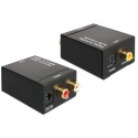 Adapter, konwerter audio digital toslink + coaxial -> analog 2x RCA + zasilacz