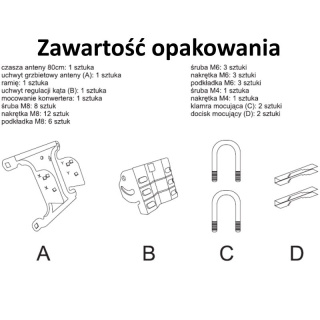 DPM antena satelitarna duża 80cm biała SAT80BK + zestaw montażowy