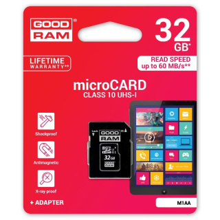 Goodram karta pamięci 32GB micro SD 10 UHS I + adapter