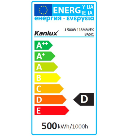 Kanlux żarnik halogenowy 500W R7s 230V 118mm 7600LM Basic