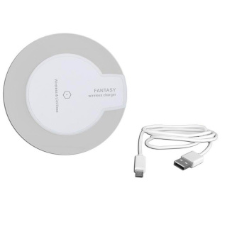 Ładowarka indukcyjna Q2 LED 1A biała (wireless charger)