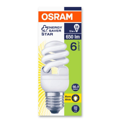 Osram Dulux Twist Świetlówka kompaktowa 12W E27 2700K 650LM spirala ciepło biała