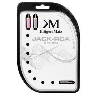 Kruger&Matz przewód, kabel JACK 3,5mm - 2 RCA stereo (wtyk-wtyk) 3M