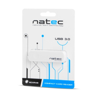 Natec Czytnik kart SD, MMC, Ms, micro-SD, T-Flash, M2, RS-MMC pod USB 3.0 biały