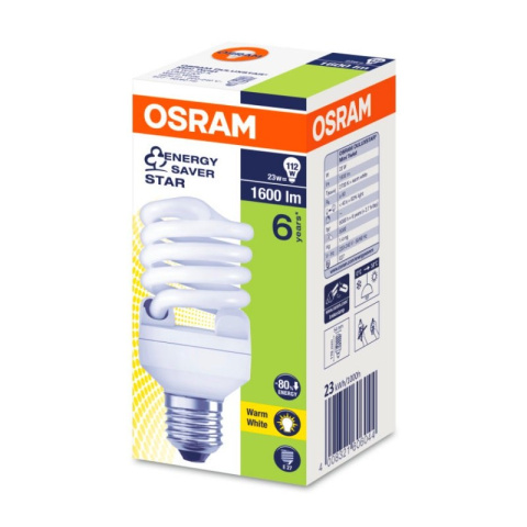 Osram Dulux Twist Świetlówka kompaktowa 23W E27 2700K 1600LM spirala ciepło biała