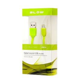 Blow KM04, kabel micro USB płaski, zielony 1m
